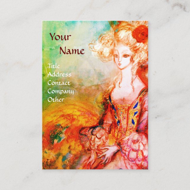 MADAME POMPADOUR Beauty Mode Hair Guld Gult Visitkort (Framsida)