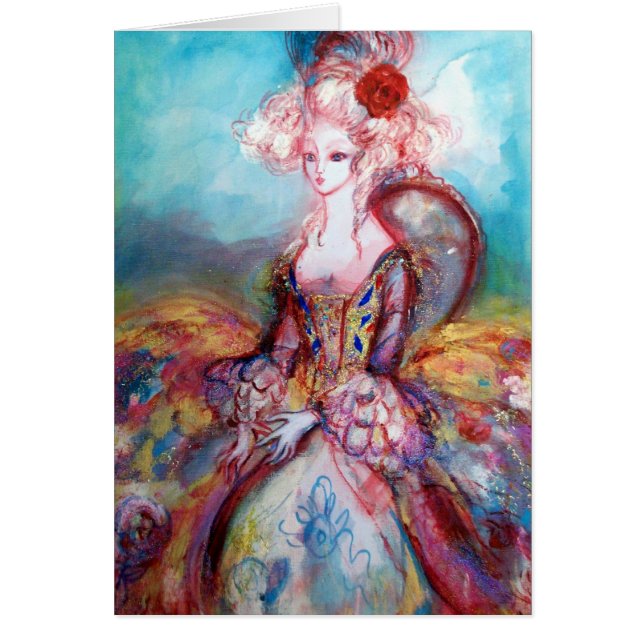 MADAME POMPADOUR/Elegant Fransk Beauty Mode Hälsningskort (Framsidan)