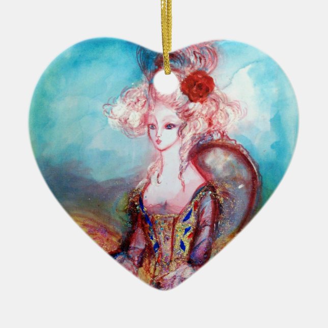 MADAME POMPADOUR Heart Julgransprydnad Keramik (Framsidan)