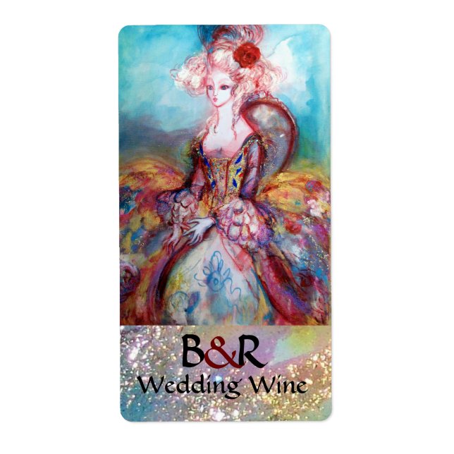 MADAME POMPADOUR MONOGRAM Bröllop Vin Fraktsedel (Framsidan)