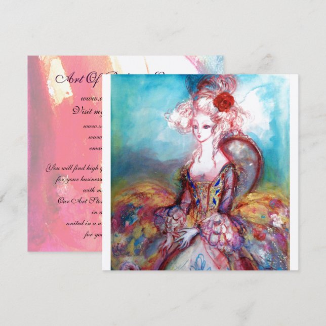 MADAME POMPADOUR Silver Metallic Inbjudningar (Fram/baksida)