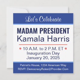 Madame President Kamala Harris invigning Inbjudningar