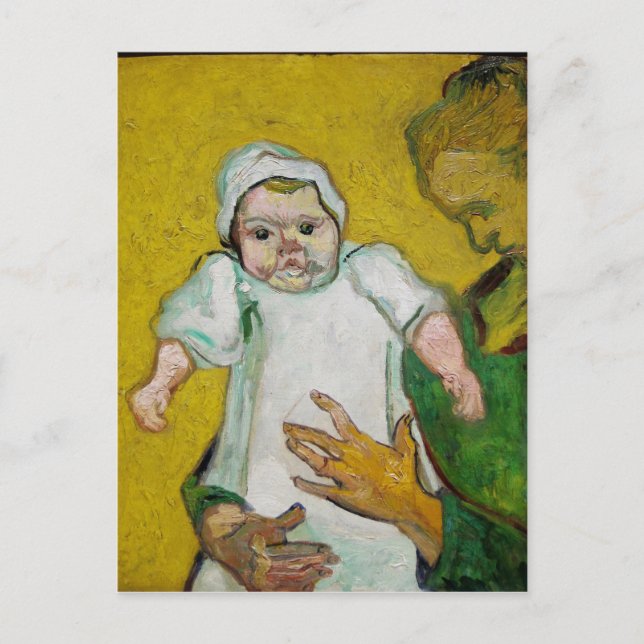 Madame Roulin med Baby av Vincent Van Gogh Vykort (Framsida)