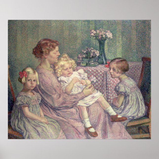 Madame van de Velde och hennes barn, 1903 Poster (Framsidan)