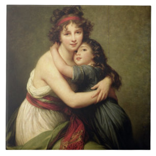 Madame Vigee-Lebrun och hennes dotter Kakelplatta