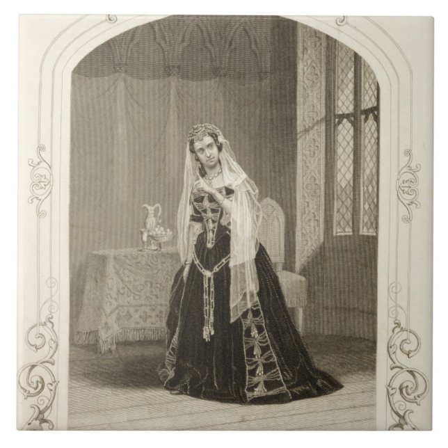 Madamen Celeste som princessen Katherine, agerar Kakelplatta (Framsidan)