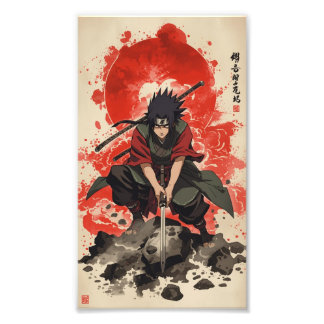 🖼 Madara Uchiha – Cinematic Watercolor Wall art Fototryck