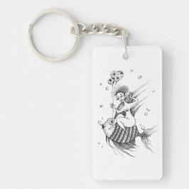 Mädchen auf einem Fischrücken