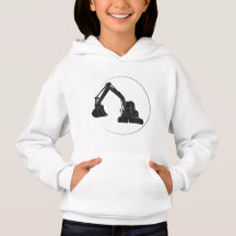 Mädchen Pullover Hoodie mit Bagger-Grafik
