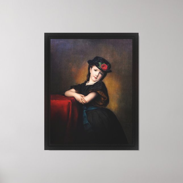 Mädchenporträt av Samuel Baruch Ludwig Halle Canvastryck (Framsida)
