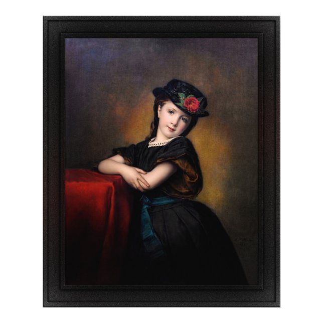 Mädchenporträt av Samuel Baruch Ludwig Halle Fototryck (Framsidan)