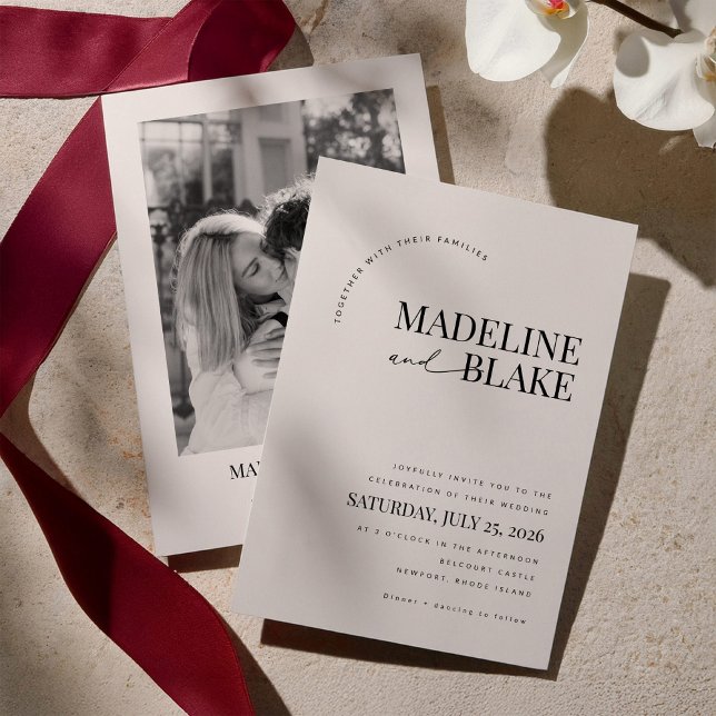 MADDIE Modern Wedding Invitation Inbjudningar (Skapare uppladdad)