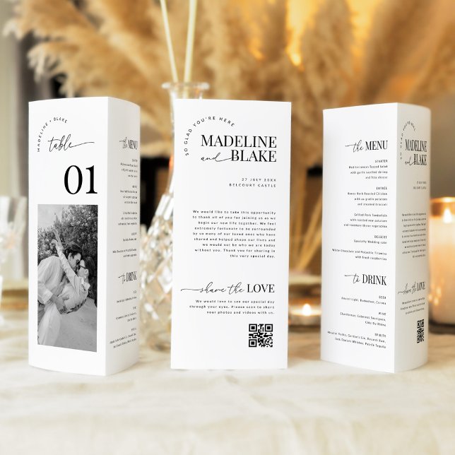 MADDIE Trifold Table Numbers, Photo and QR Code (Skapare uppladdad)