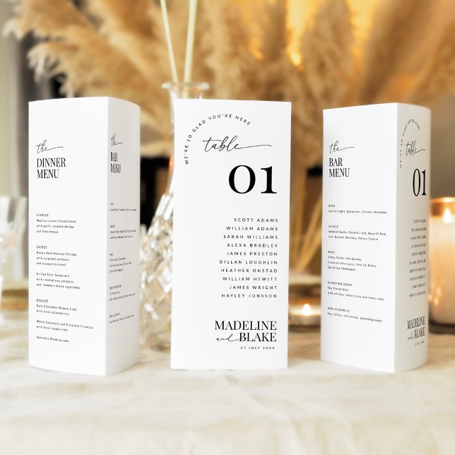 MADDIE Trifold Table Numbers with Seating and Menu (Skapare uppladdad)