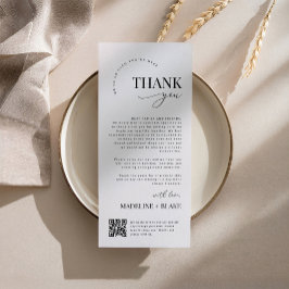 MADDIE Wedding Thank You Note with QR Code Meny