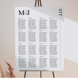MADDY för minimalt svartvit Bröllop-sätesdiagram Poster