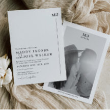 MADDY-inbjudan till elegant Black and White Weddin