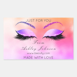 Made av Glitter-lash Rectangular Rosa Makeup Rektangulärt Klistermärke
