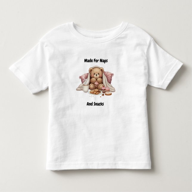 Made for Naps and Snacks - Småbarn Bra Jersey T Shirt (Framsida)