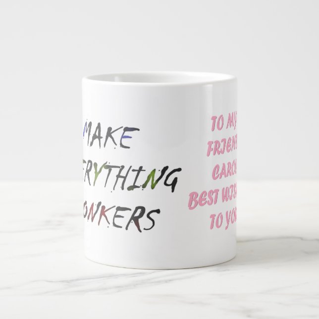 Made for Sång rosa-skript lustig stil Jumbo Mugg (Framsidan)