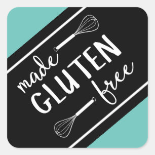 Made Gluten Free Bakery Whisk Grönt & Black Fyrkantigt Klistermärke