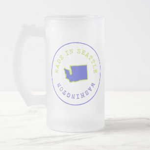 Made i Seattle Frimärke Frostat Ölglas