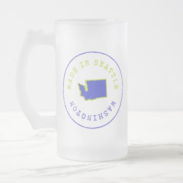 Made i Seattle Frimärke Frostat Ölglas (Vänster)