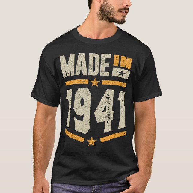Made in 1941 Birthday Gift T Shirt (Framsida)