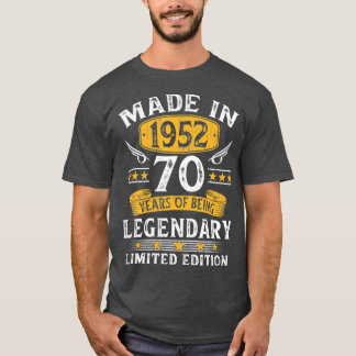 Made In 1952 70 Years Old Gifts 70th Birthday Gift T Shirt