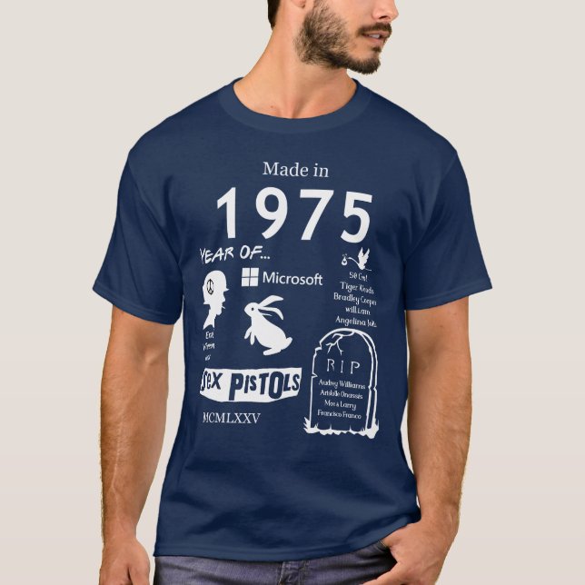 Made in 1975 TShirt T Shirt (Framsida)