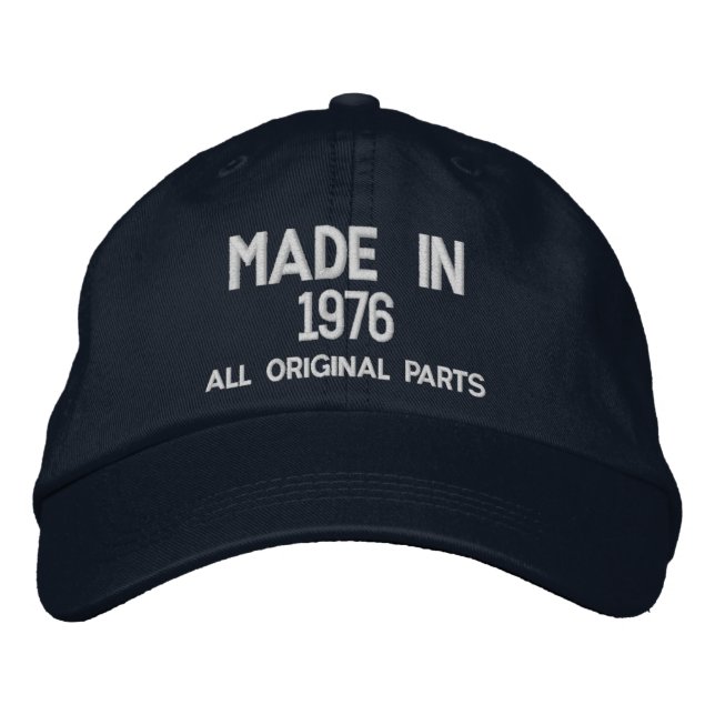 Made in 1976 Embroidered Cap - Customizable Broderad Keps (Framsida)