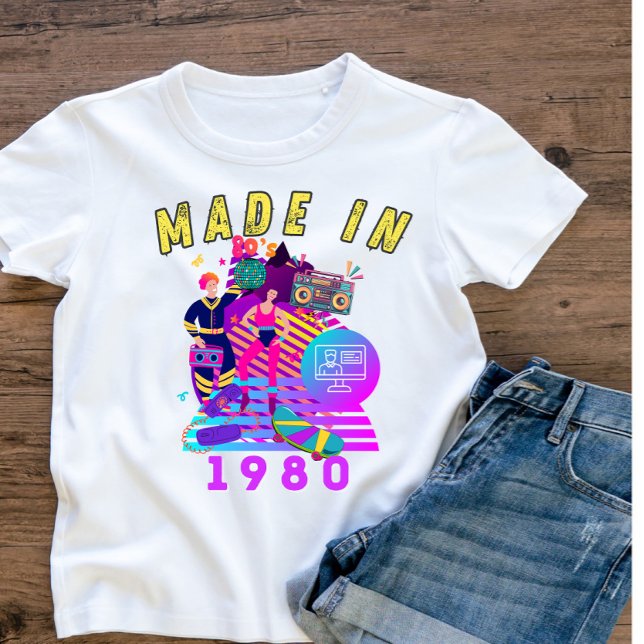 made in 1980 Vintage Birthday T Shirt (Skapare uppladdad)
