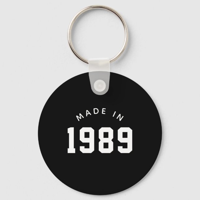 made in 1989 Personlig Birthday Nyckelring (Framsida)