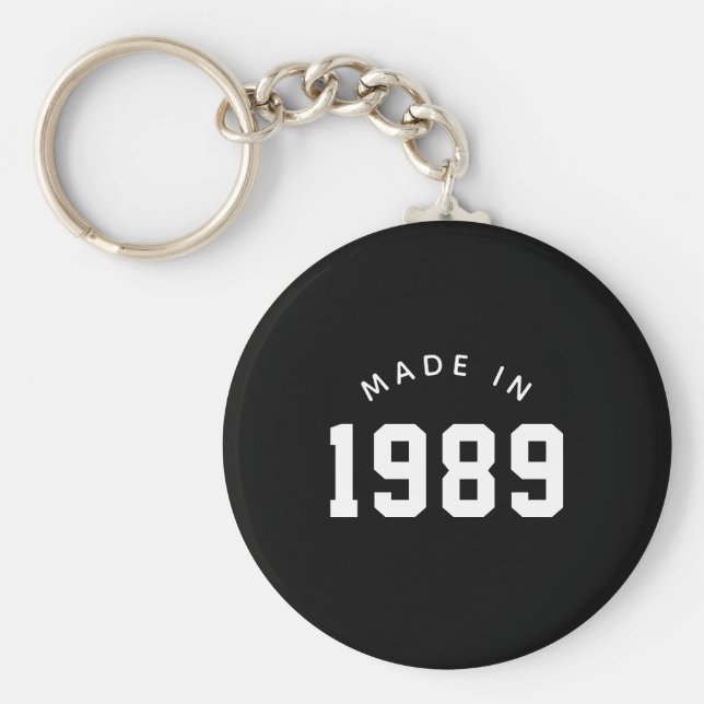 made in 1989 Personlig Birthday Nyckelring (Framsidan)