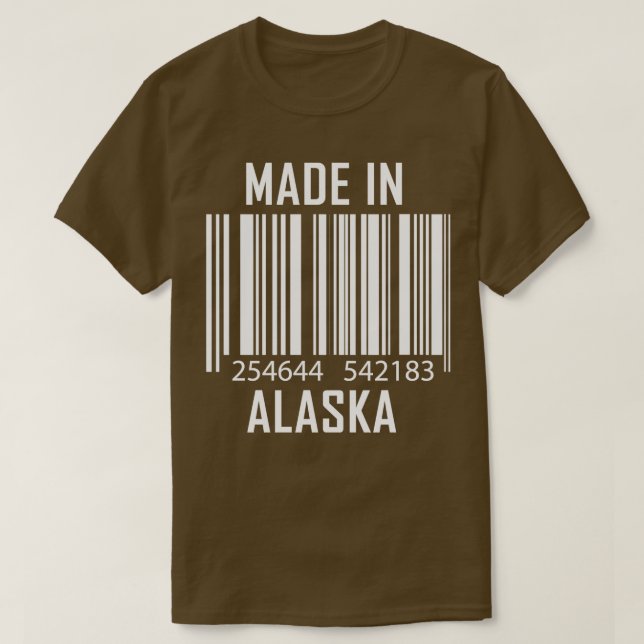 Made in Alaska Barcode Funny T Shirt (Design framsida)