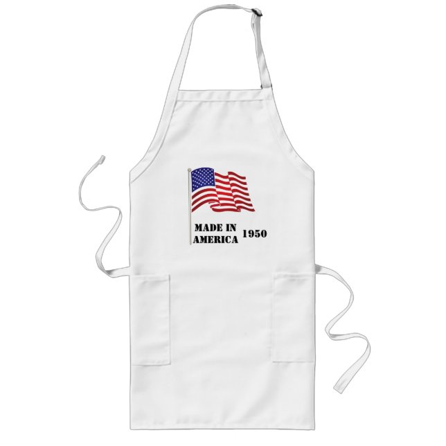 Made in America Birthday BBQ Apron Långt Förkläde (Framsidan)