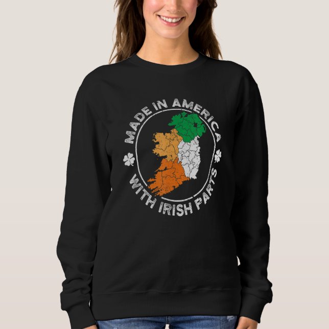 Made in America With Irish Parts USA Ireland Flag  T Shirt (Framsida)