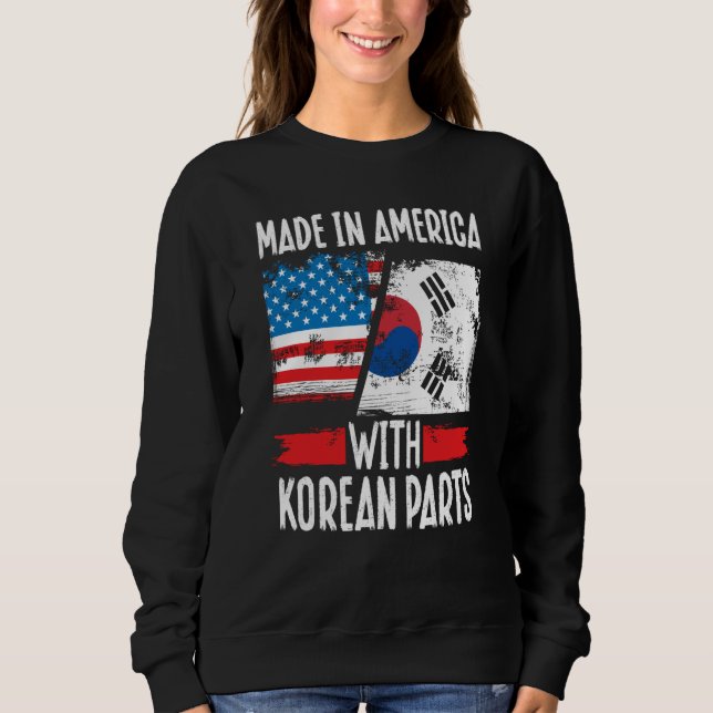 Made In America With Korean Parts Asian American T Shirt (Framsida)