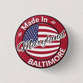 Made in Baltimore Maryland USA flagga Knapp