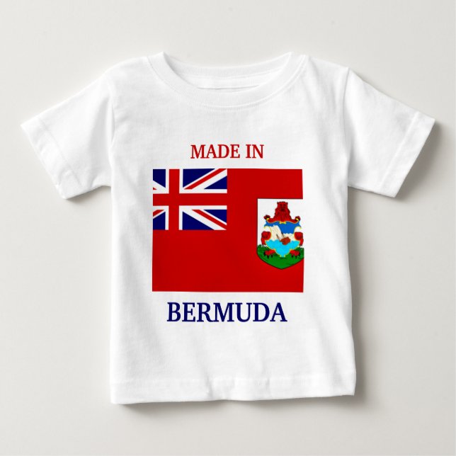 Made in Bermuda med flagga av Bermuda baby-skjorta Tee (Framsida)