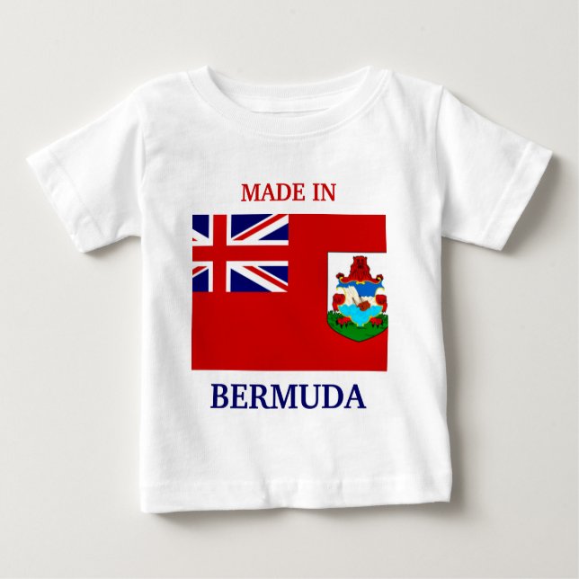 Made in Bermuda med flagga av Bermuda baby-skjorta Tee Shirt (Framsida)