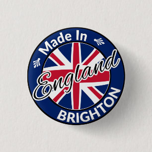 Made in Brighton England Union Jack Flagga Knapp
