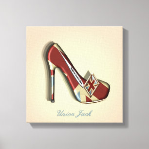 made in Britain Union Jack Stiletto Shoe Canvastryck