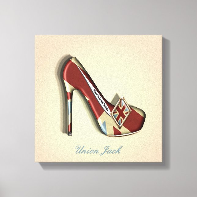 made in Britain Union Jack Stiletto Shoe Canvastryck (Framsida)