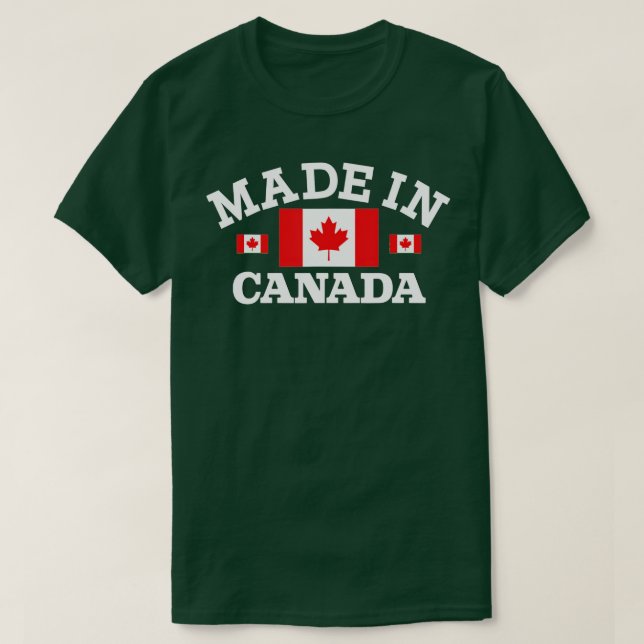 Made in Canada Canadian Flagga T Shirt (Design framsida)