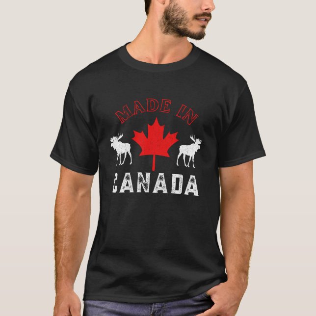 Made in Canada Canadian Pride Elk Maple T Shirt (Framsida)