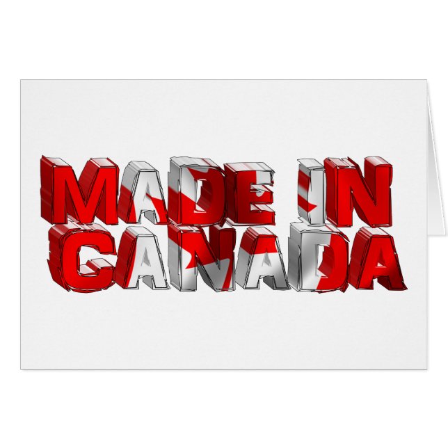 Made in Canada Flagga Text Hälsningskort (Framsidan Horizontal)