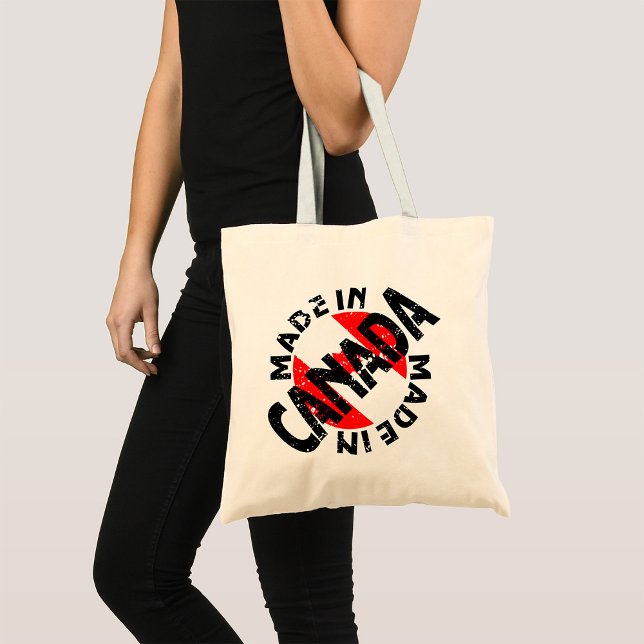 Made in Canada Label Tote Bag Tygkasse (Skapare uppladdad)