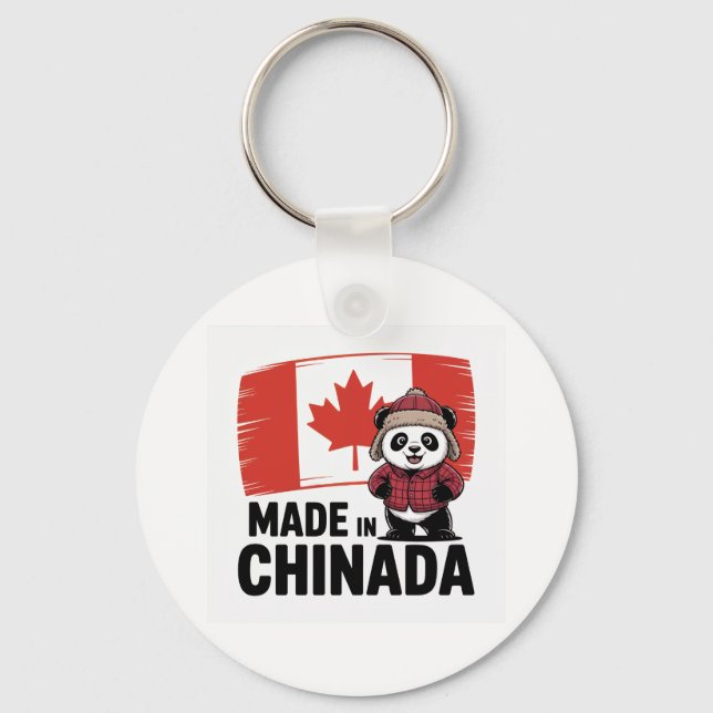 Made in Chinada Panda – Chinese Canadian Nyckelring (Framsida)