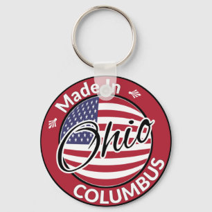 Made in Columbus Ohio United Stater Flagga Nyckelring